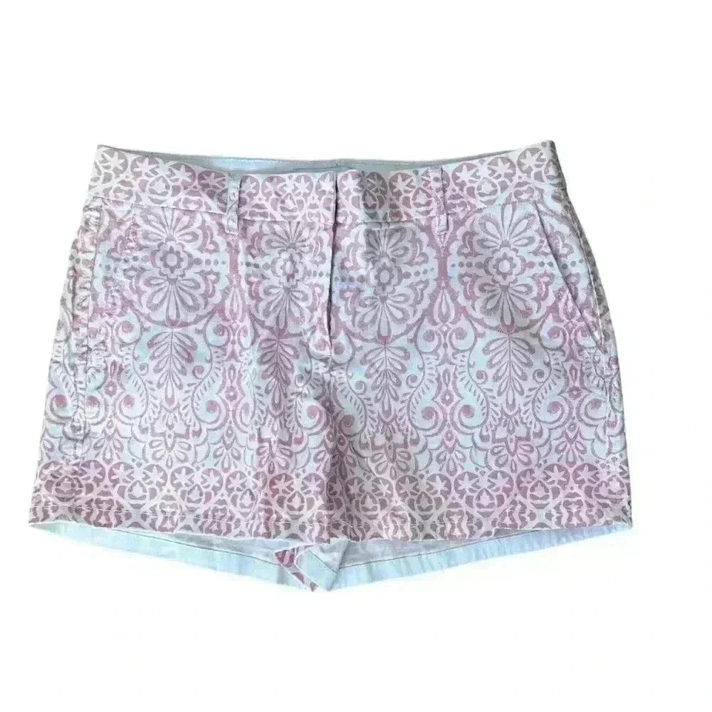 Elle Women's High Waist Shorts - Pink and White
